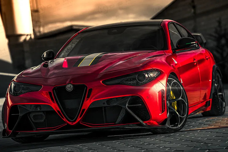 Alfa Romeo Giulia GTAm Style Front Bumper - Carbon Fibre - Koshi Group Store