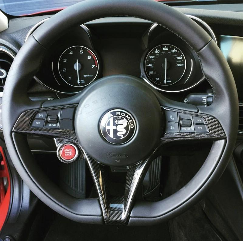 Alfa Romeo Giulia / Stelvio Steering Wheel Trim - Carbon Fibre - Koshi Group Store