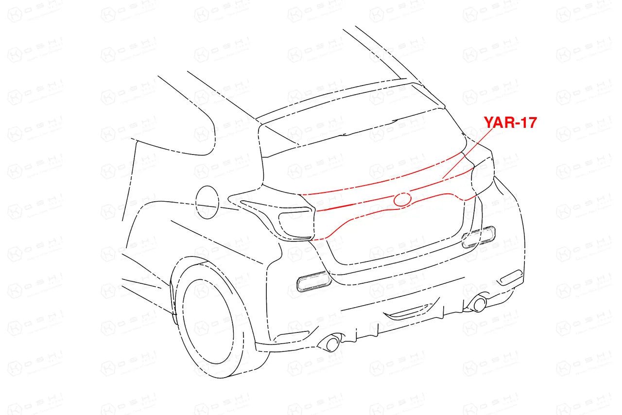 Toyota GR Yaris Rear Door Tailgate Trim - Carbon Fibre - Koshi Group Store