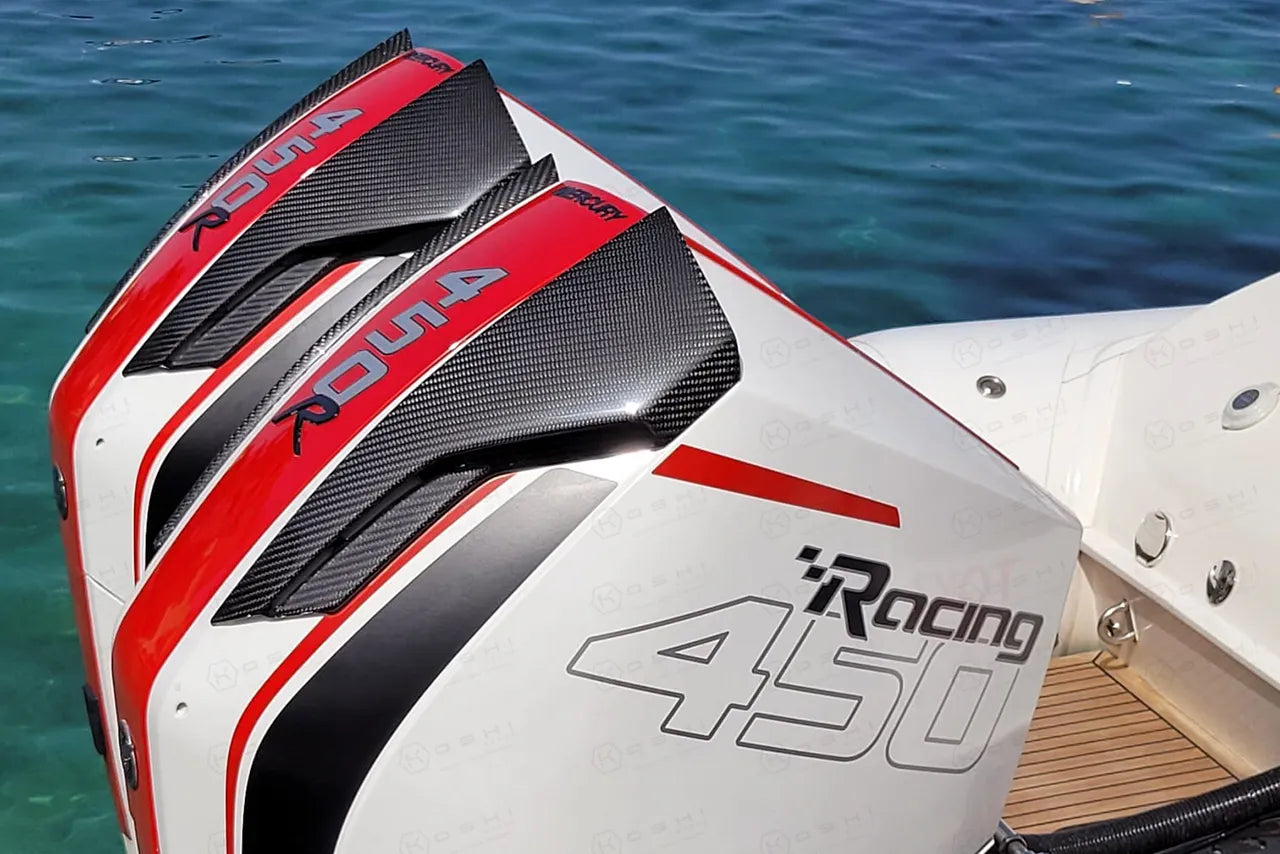Carbon Fibre Engine Air Scoops for Mercury V8 Outboard, 500R, 450R, 300R - Koshi Group Store