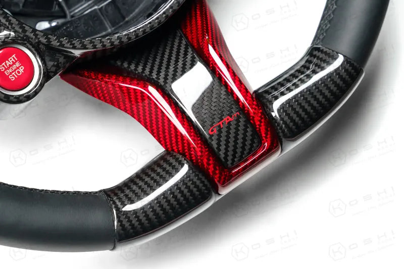 Alfa Romeo Giulia QV / Stelvio QV Lower Steering Wheel Decal Trim Cover 2020-ongoing - Carbon Fibre - Koshi Group Store