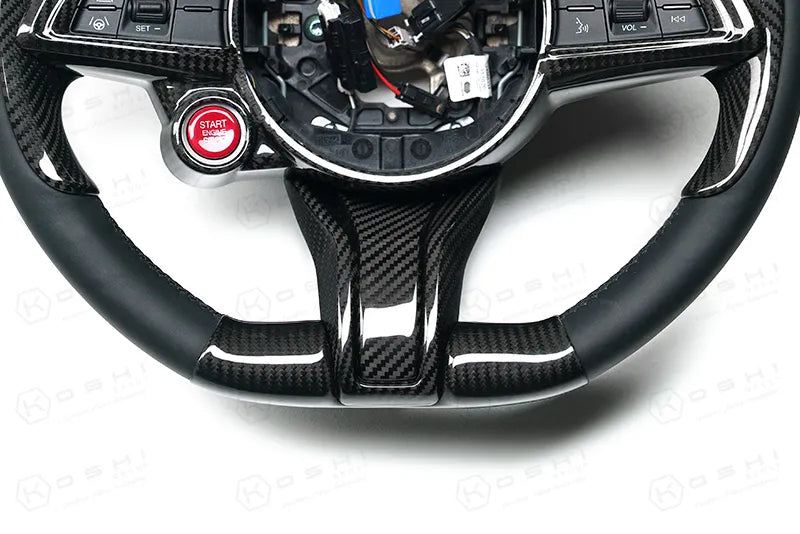 Alfa Romeo Giulia QV / Stelvio QV Lower Steering Wheel Decal Trim Cover 2020-ongoing - Carbon Fibre - Koshi Group Store