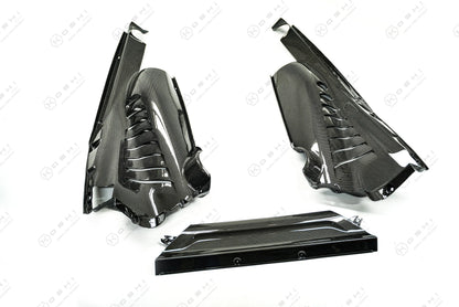 Ferrari F8 – Carbon Fiber Engine Covers Trim Set - Carbon Fibre - TMC Motorsport