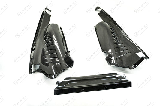 Ferrari F8 – Carbon Fiber Engine Covers Trim Set - Carbon Fibre - TMC Motorsport