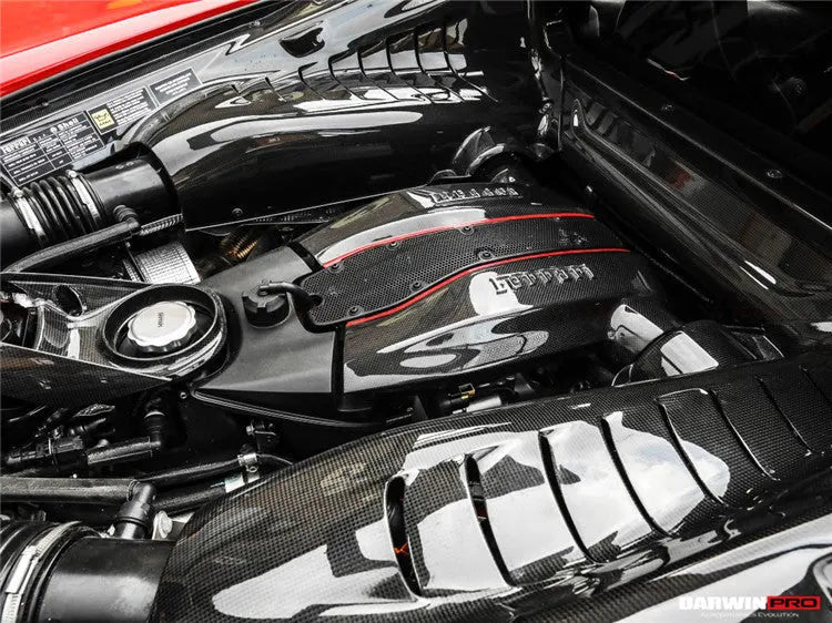 Ferrari F8 – Carbon Fiber Engine Covers Trim Set - Carbon Fibre - TMC Motorsport