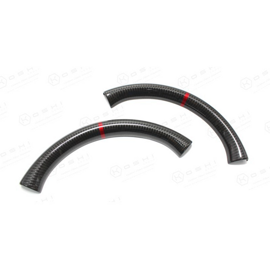 Audi RS3/RS4 Steering Wheel Upper Part (2017-2018) Red Stripe - Carbon Fibre - TMC Motorsport