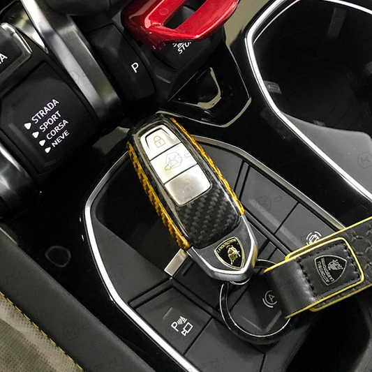 Lamborghini Urus Key Cover Yellow Combo - Carbon Fibre - Koshi Group Store