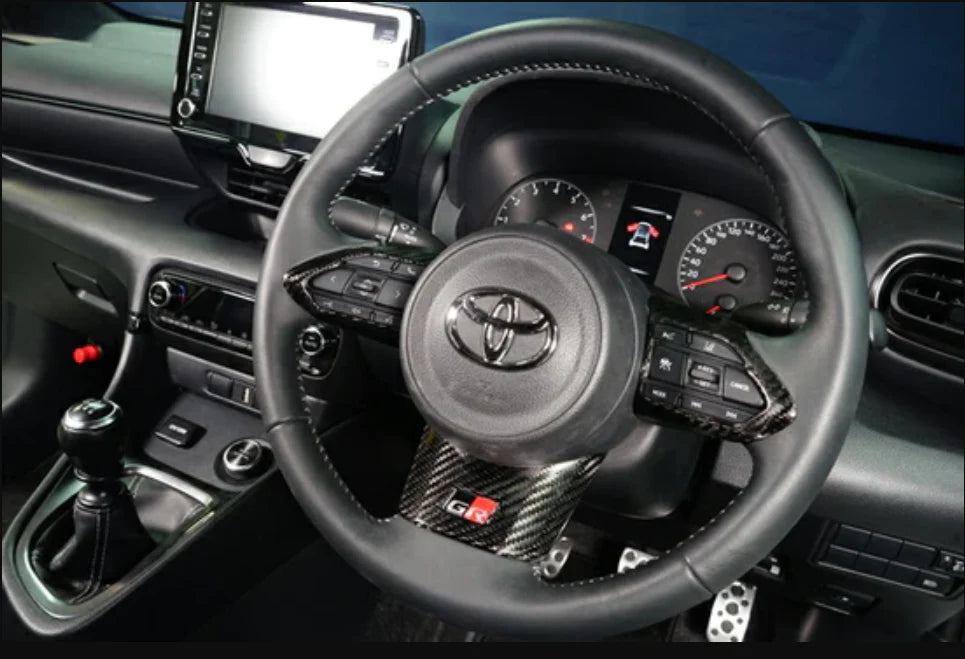 Toyota GR Yaris Axis Parts Steering Wheel Trim Cover - Carbon Fibre - TMC Motorsport