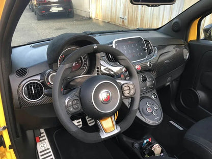 Abarth 595 2016> Frontal Decor Cover Steering Wheel - Carbon Fibre - TMC Motorsport