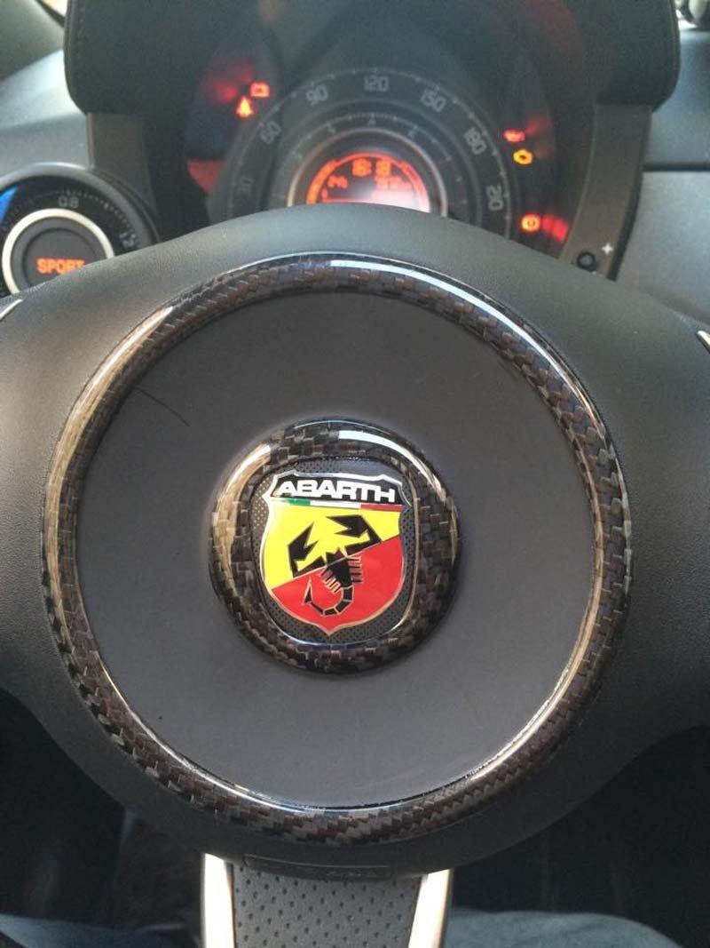 Abarth 500/595 Steering Wheel Centre Cover - Carbon Fibre Koshi Group Store