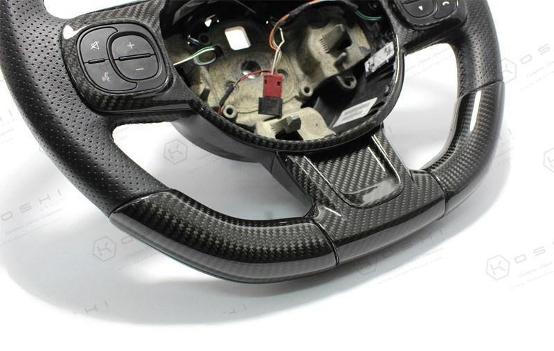 Abarth 595 2016> Frontal Decor Cover Steering Wheel - Carbon Fibre Koshi Group Store