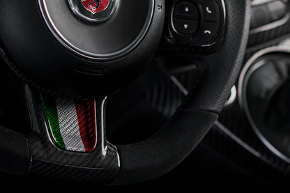 Abarth 595 2016> Frontal Decor Cover Steering Wheel - Carbon Fibre - TMC Motorsport