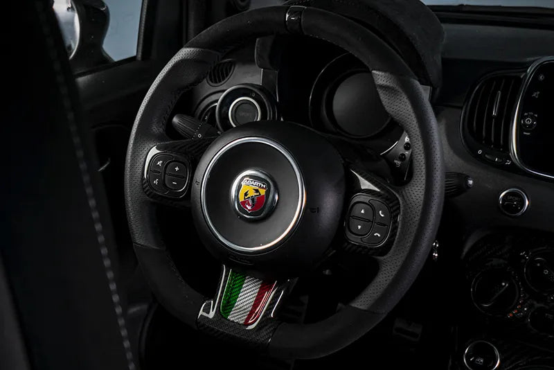 Abarth 595 2016> Frontal Decor Cover Steering Wheel - Carbon Fibre - TMC Motorsport