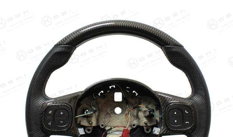 Abarth 595 2016> Upper Part Steering Wheel Cover - Carbon Fibre Koshi Group Store
