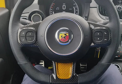 Abarth 595 2016> Frontal Decor Cover Steering Wheel - Carbon Fibre - TMC Motorsport