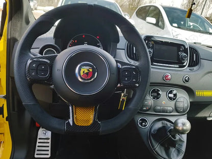 Abarth 595 2016> Frontal Decor Cover Steering Wheel - Carbon Fibre - TMC Motorsport