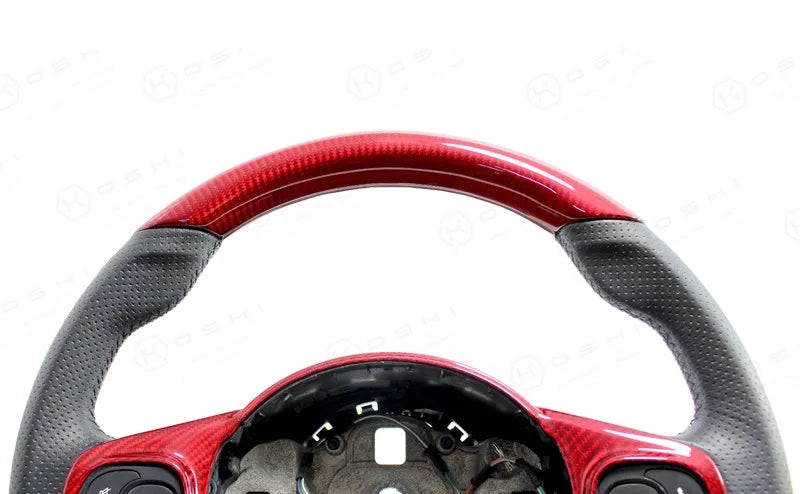 Abarth 595 2016> Upper Part Steering Wheel Cover - Carbon Fibre - TMC Motorsport