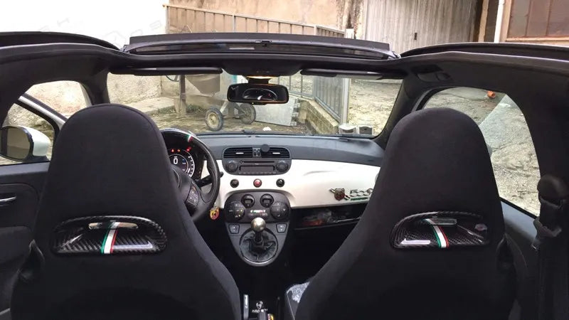Abarth 500 / 595 / 695 Headrest Insert - Carbon Fibre - TMC Motorsport