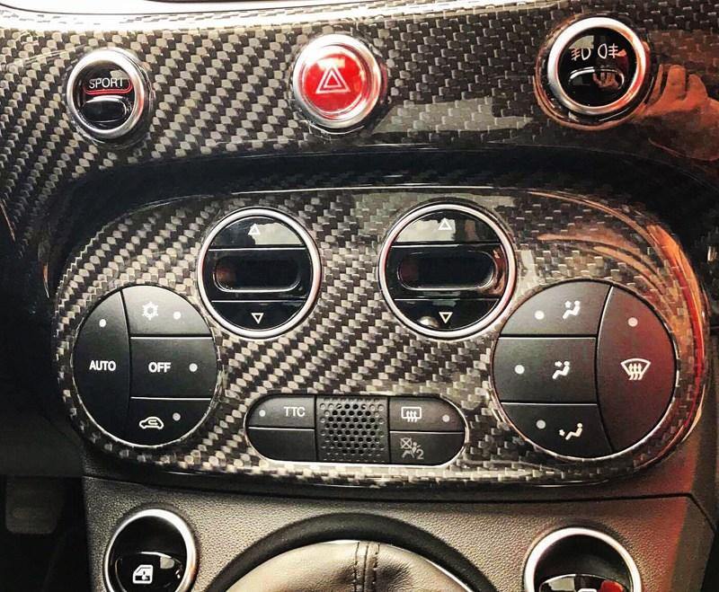 Abarth 595 2016> AC Climate Control Cover - Carbon Fibre - Abarth Tuning