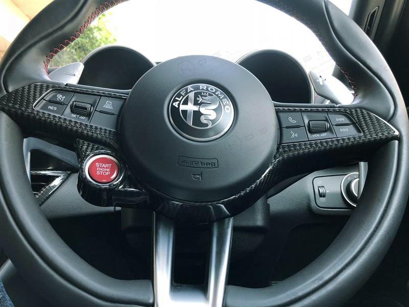 Alfa Romeo Giulia QV / Stelvio QV Steering Wheel Trim - Carbon Fibre - TMC Motorsport