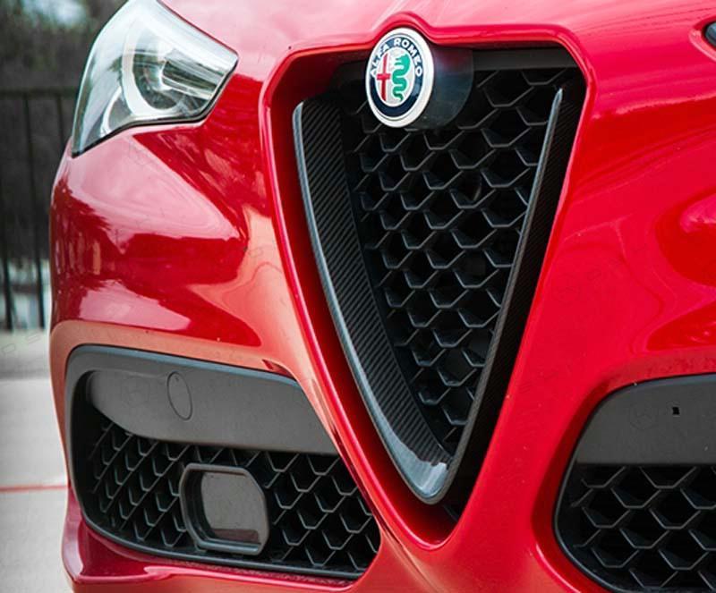 Alfa Romeo Giulia Front V Shield Emblem Grille Frame - Carbon Fibre - TMC Motorsport