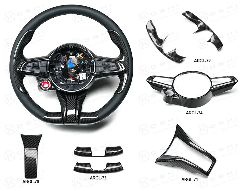 Alfa Romeo Giulia QV / Stelvio QV Lower Steering Wheel Cover – 2020-ongoing - Carbon Fibre Koshi Group Store