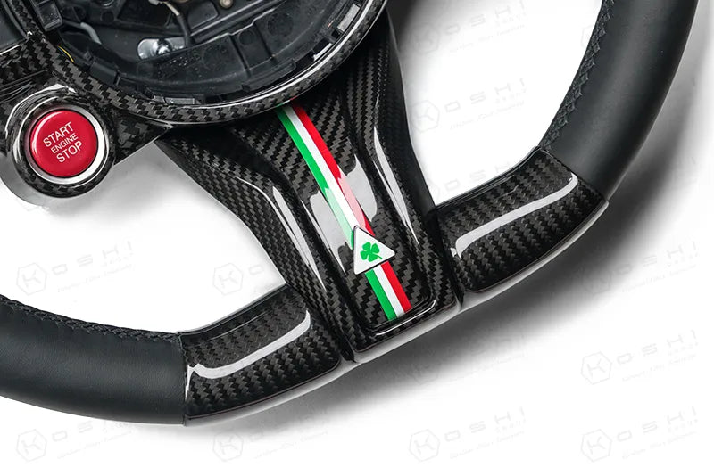 Alfa Romeo Giulia QV / Stelvio QV Lower Steering Wheel Decal Trim Cover – 2020-ongoing - Carbon Fibre Koshi Group Store