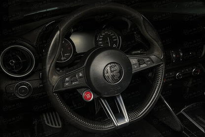 Alfa Romeo Giulia / Stelvio Steering Wheel Badge Logo Cover - Carbon Fibre Koshi Group Store