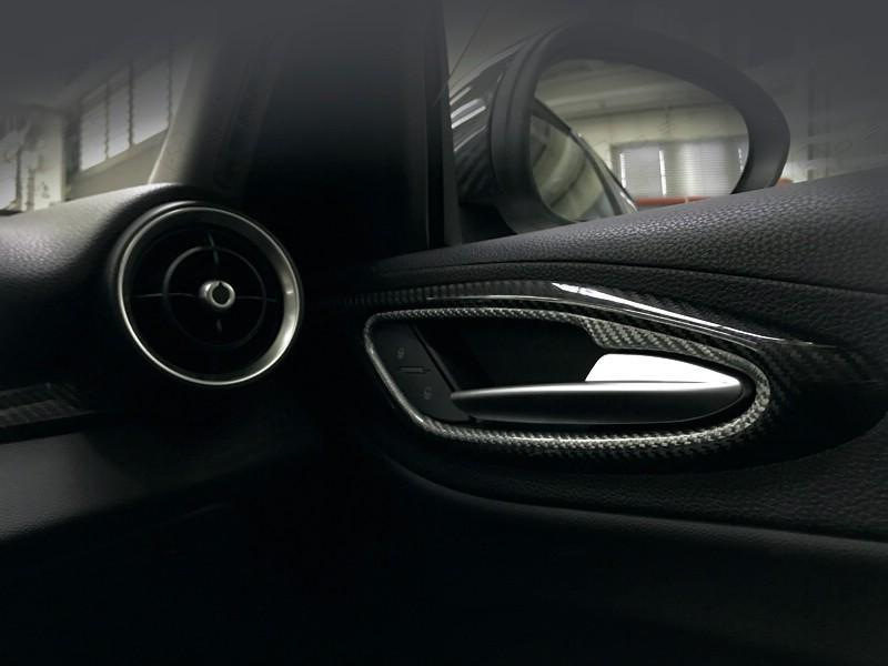 Alfa Romeo Giulia Internal Door Handles Frame Trim - Carbon Fibre - Koshi Group Store