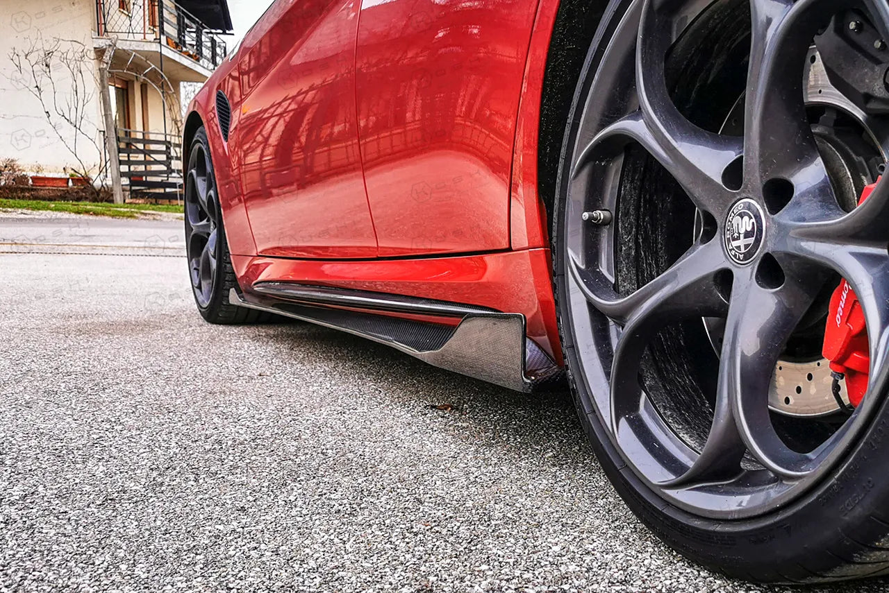 Alfa Romeo Giulia QV Shark Fin Side Skirts - Carbon Fibre - Koshi Group Store