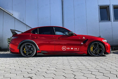 Alfa Romeo Giulia QV Shark Fin Side Skirts - Carbon Fibre - Koshi Group Store