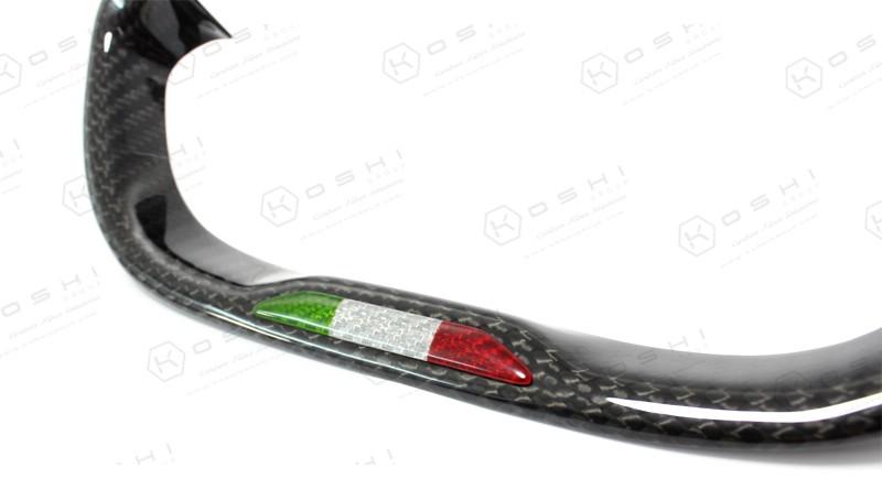 Alfa Romeo 4C Steering Wheel Italian Flag Badge - Carbon Fibre - TMC Motorsport