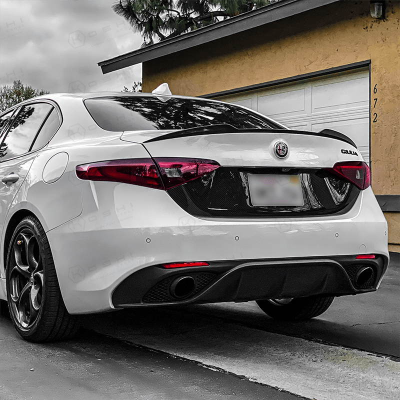 Alfa Romeo Giulia Central Back Trim License Plate - Carbon Fibre - TMC Motorsport