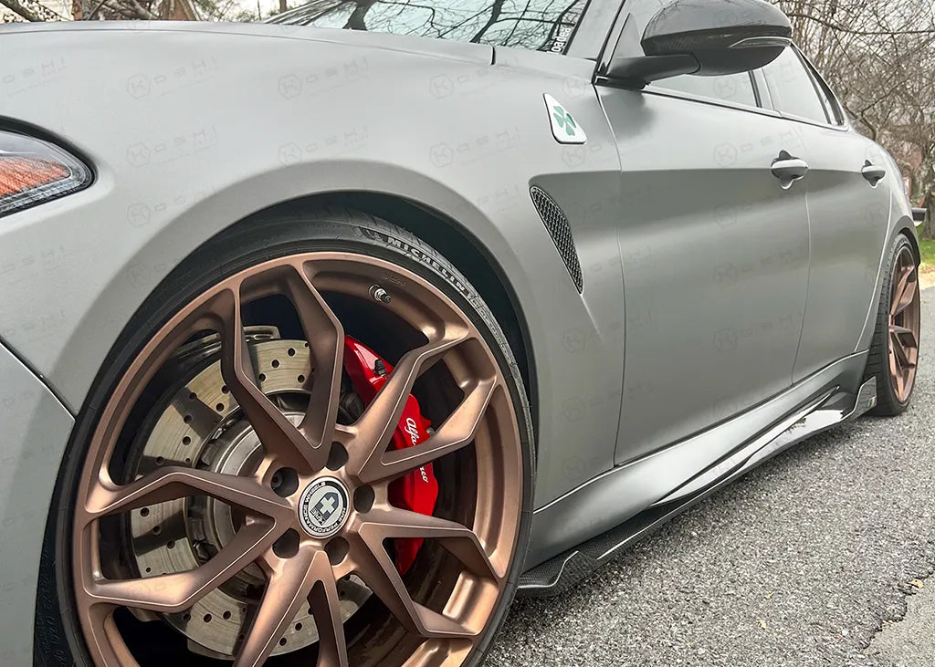Alfa Romeo Giulia QV Shark Fin Side Skirts - Carbon Fibre - Koshi Group Store
