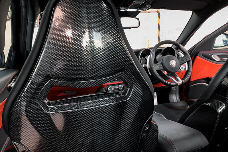 Alfa Romeo Giulia QV Sparco Seats Headreast Insert Cover - Carbon Fibre - TMC Motorsport
