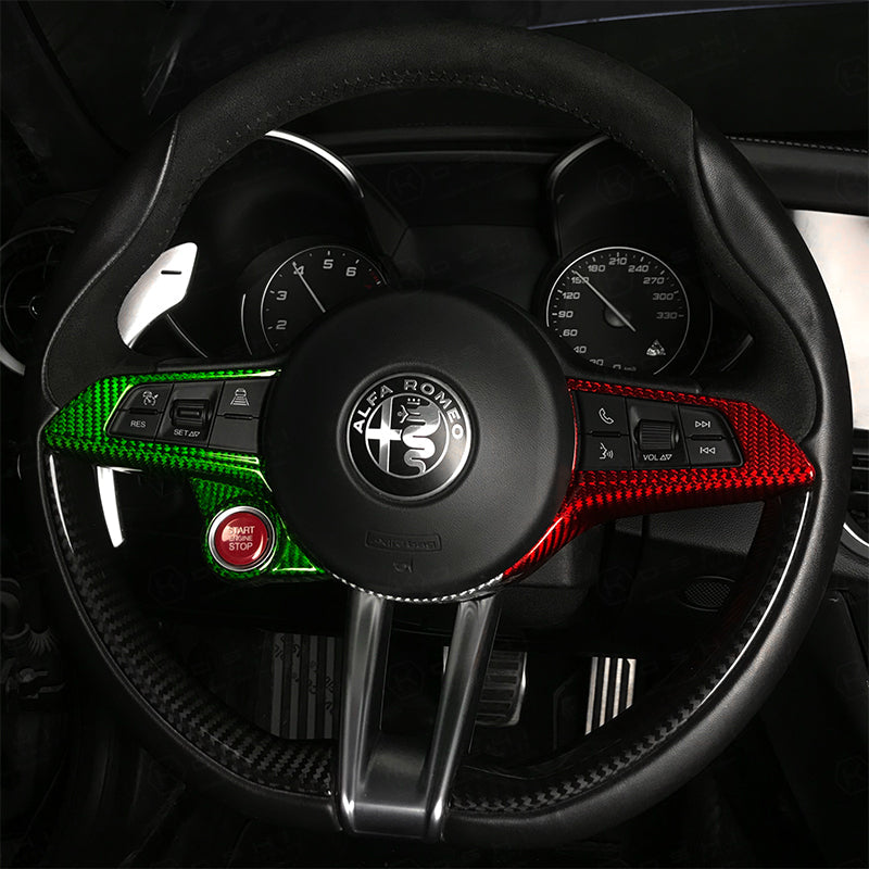 Alfa Romeo Giulia QV / Stelvio QV Steering Wheel Trim - Carbon Fibre