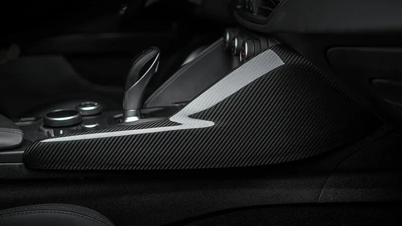 Alfa Romeo Giulia Side Panel Trim of Center Console Cover - Carbon Fibre - TMC Motorsport
