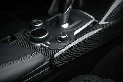 Alfa Romeo Giulia Side Panel Trim of Center Console Cover - Carbon Fibre - TMC Motorsport