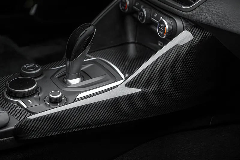 Alfa Romeo Giulia Side Panel Trim of Center Console Cover - Carbon Fibre - TMC Motorsport