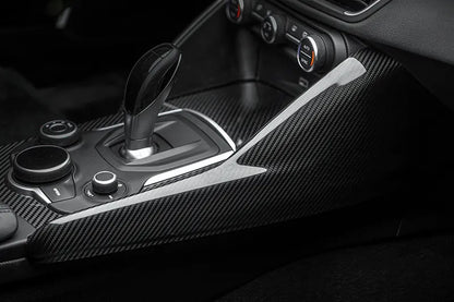 Alfa Romeo Giulia Side Panel Trim of Center Console Cover - Carbon Fibre - TMC Motorsport