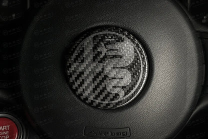Alfa Romeo Giulia / Stelvio Steering Wheel Badge Logo Cover - Carbon Fibre - TMC Motorsport