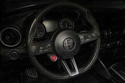 Alfa Romeo Giulia / Stelvio Steering Wheel Badge Logo Cover - Carbon Fibre - TMC Motorsport