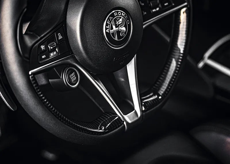 Alfa Romeo Giulia / Stelvio Steering Wheel Sides Cover - Carbon Fibre - TMC Motorsport