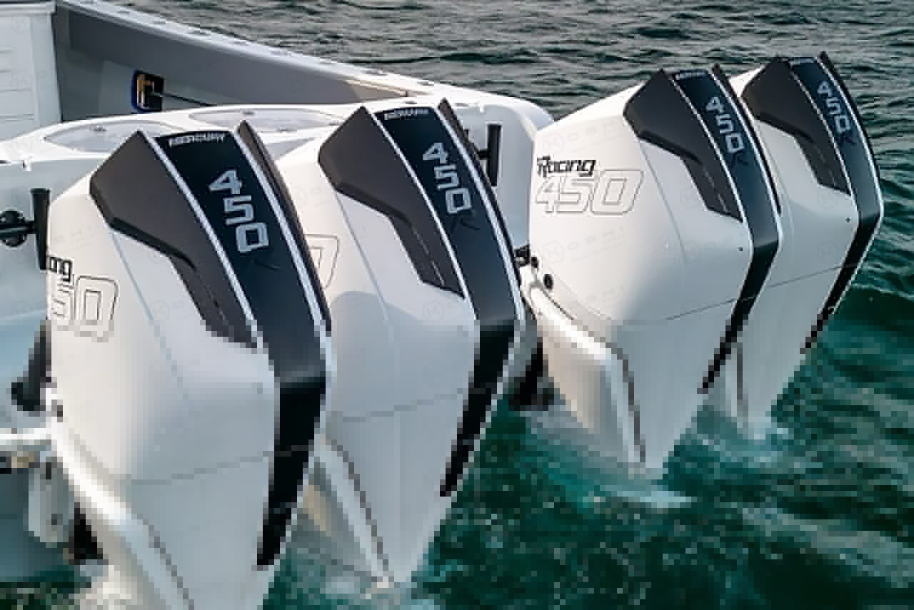 Carbon Fiber Engine Air Scoops for Mercury V8 Outboard, 500R, 450R, 300R, 300 VERADO - Carbon Fibre