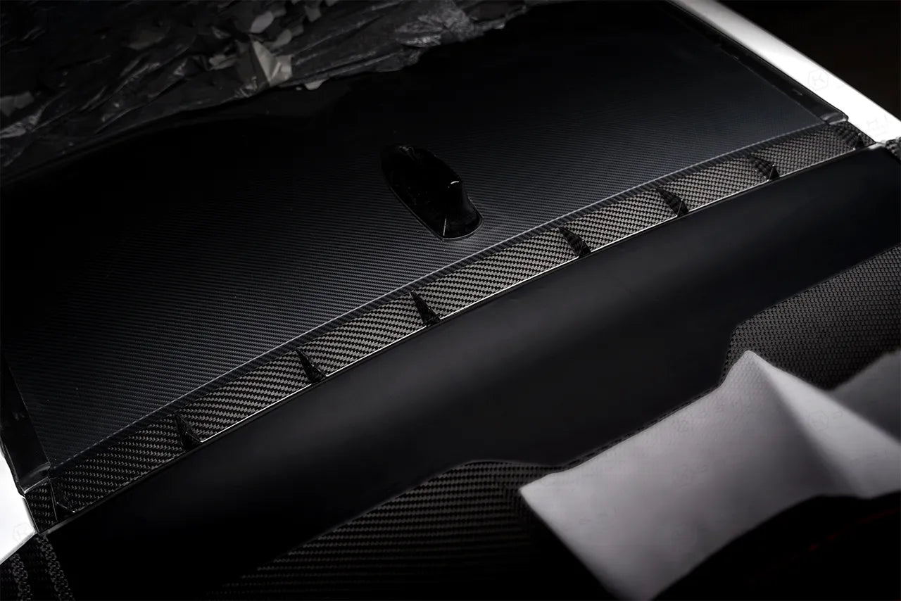 Toyota GR Yaris Roof Silencer Trim with Shark Fins / Vortex Generator - Carbon Fibre - TMC Motorsport