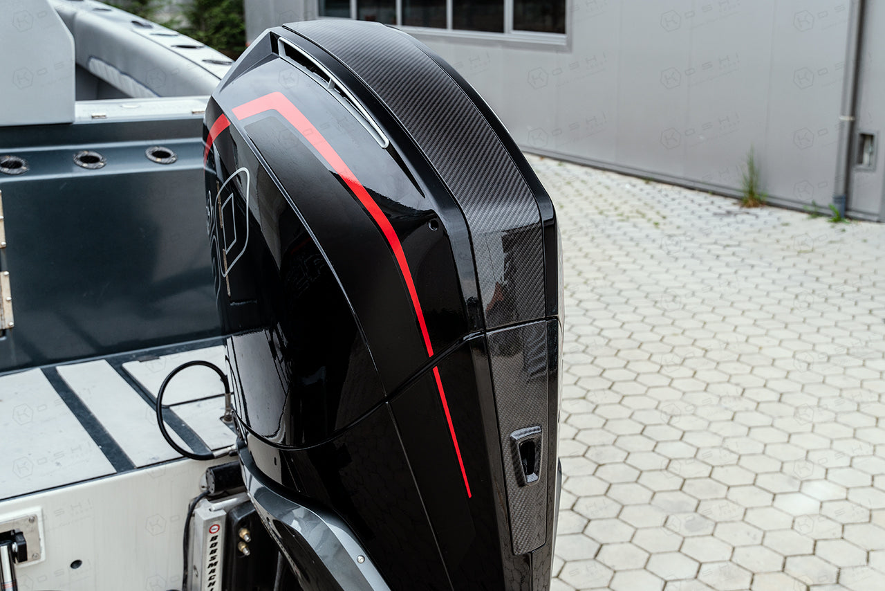 Mercury V8 Outboard Cowling Accent Panel Kit (500R, 450R, 300R, 300 VERADO) - Carbon Fibre