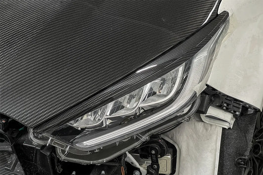 Toyota GR Yaris Headlights Cover (Angry Look) - Carbon Fibre - TMC Motorsport