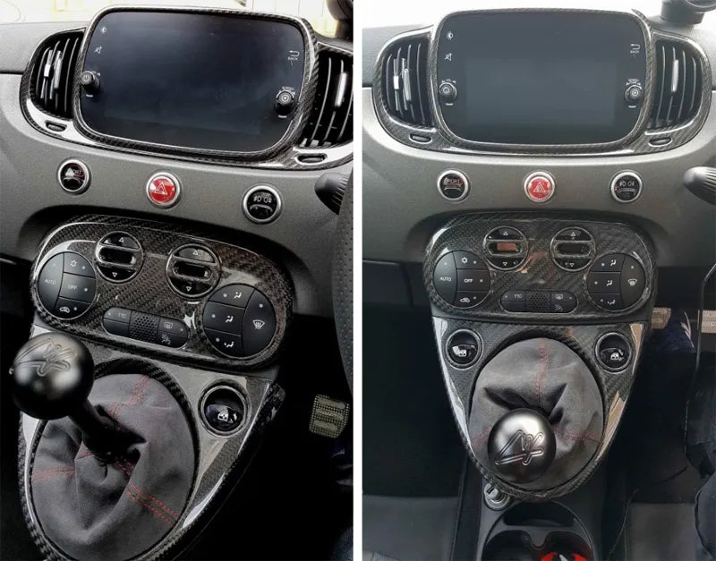 Abarth 595 2016> Climate Control Display Frame - Carbon Fibre - TMC Motorsport
