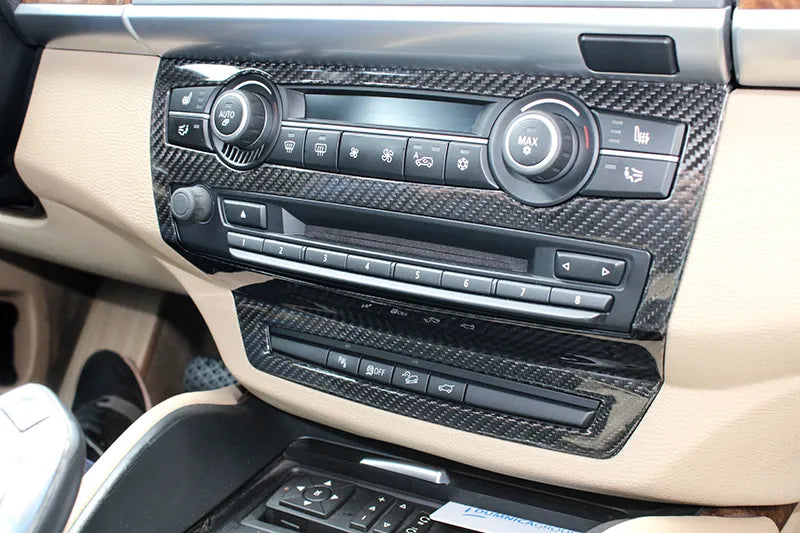 BMW X6 E71 Radio Console Trim Cover - Carbon Fibre - TMC Motorsport