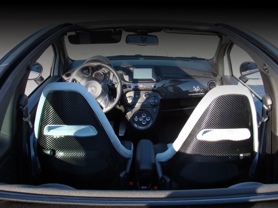 Abarth 500 / 595 / 695 Sabelt Seat Cover Shell Set - Carbon Fibre - TMC Motorsport
